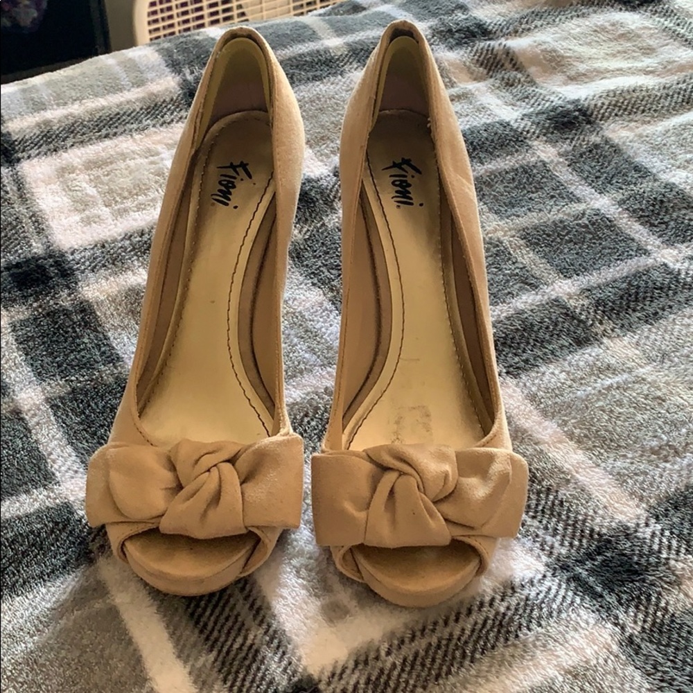 Nude open toe heels. Size 8